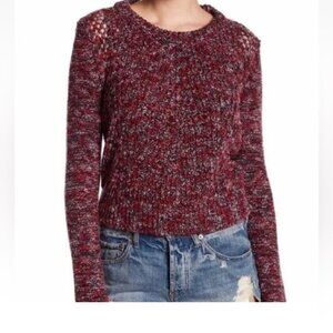 Free People knit sweater  women XS pull on comfy boho crewneck Y2K lagenlook